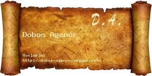 Dobos Agenór névjegykártya